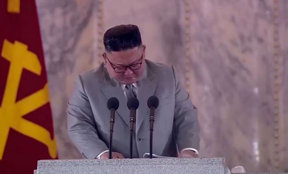 Kim Jong Un at the parade marking the 75th anniversary of the Workers' Part of Korea in October 2020